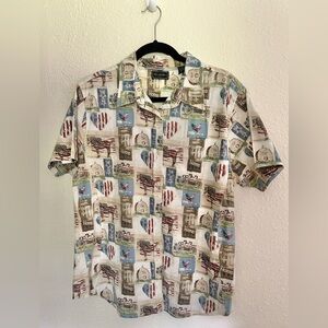 Bit & Bridle Womens Size 1X Button Up Short Sleeve Horses Western Americana